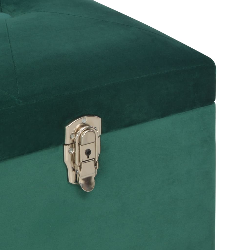 vidaXL Bank mit Staufach 105 cm Grün Samt