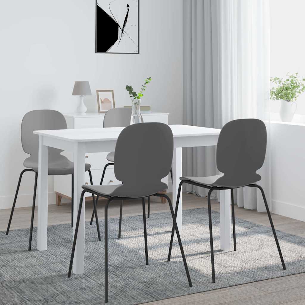 vidaXL Esstisch Weiß 106 cm Massivholz Gummibaum