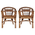 vidaXL Gartenstühle 2 Stk. Natürliches Rattan Braun