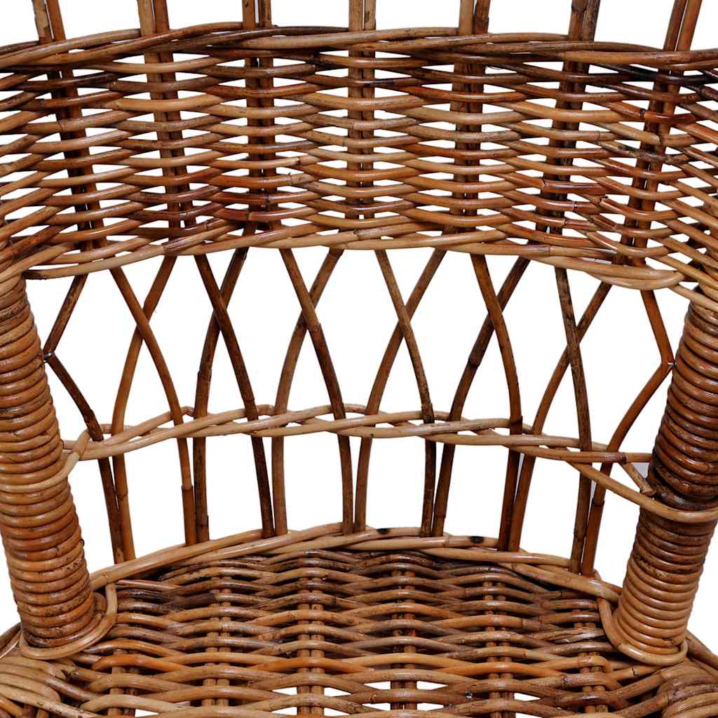vidaXL Gartenstühle 2 Stk. Natürliches Rattan Braun