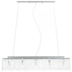 vidaXL Deckenleuchte mit Kristallperlen Silbern 104 cm E14