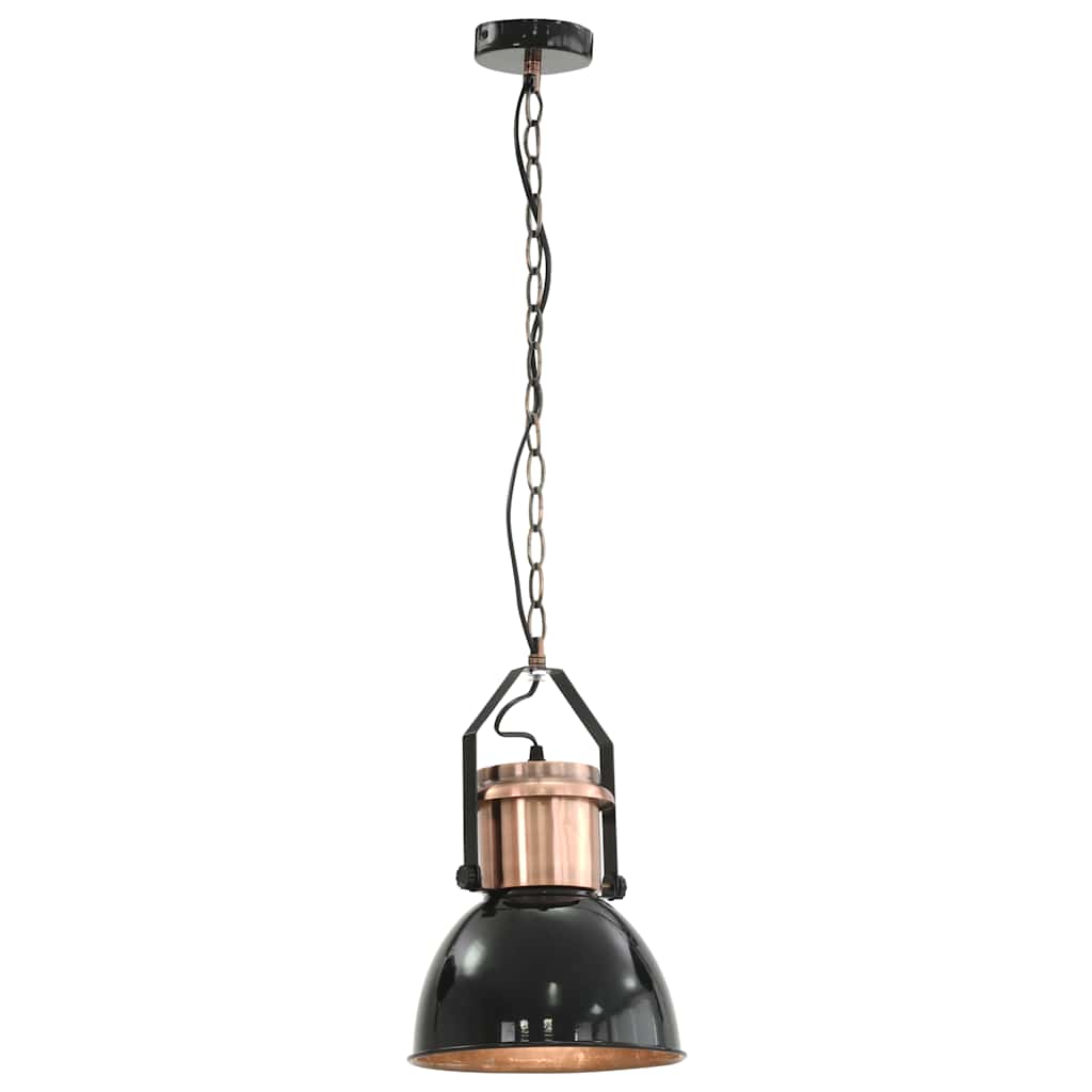 vidaXL Deckenlampe 2 Stk. Schwarz Rund E27