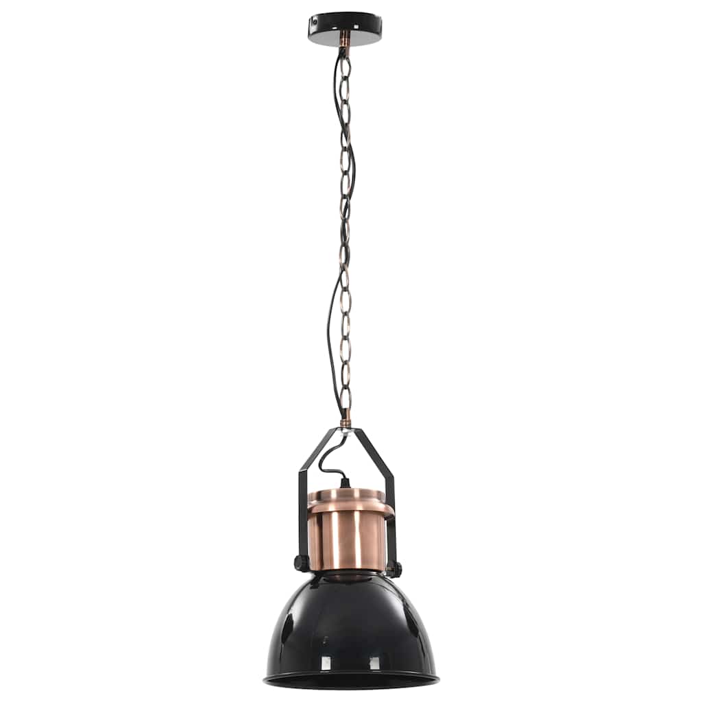 vidaXL Deckenlampe 2 Stk. Schwarz Rund E27