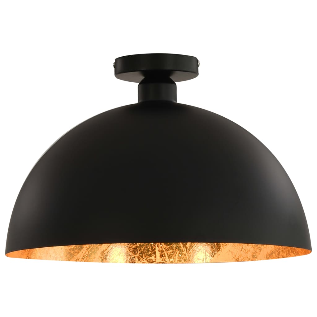 vidaXL Deckenleuchten 2 Stk. Schwarz und Gold Halbkugelförmig E27