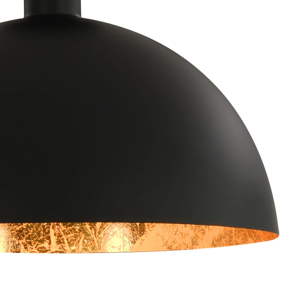 vidaXL Deckenleuchten 2 Stk. Schwarz und Gold Halbkugelförmig E27