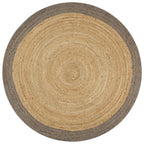 vidaXL Teppich Handgefertigt Jute mit Grauem Rand 90 cm