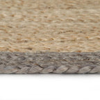 vidaXL Teppich Handgefertigt Jute mit Grauem Rand 90 cm