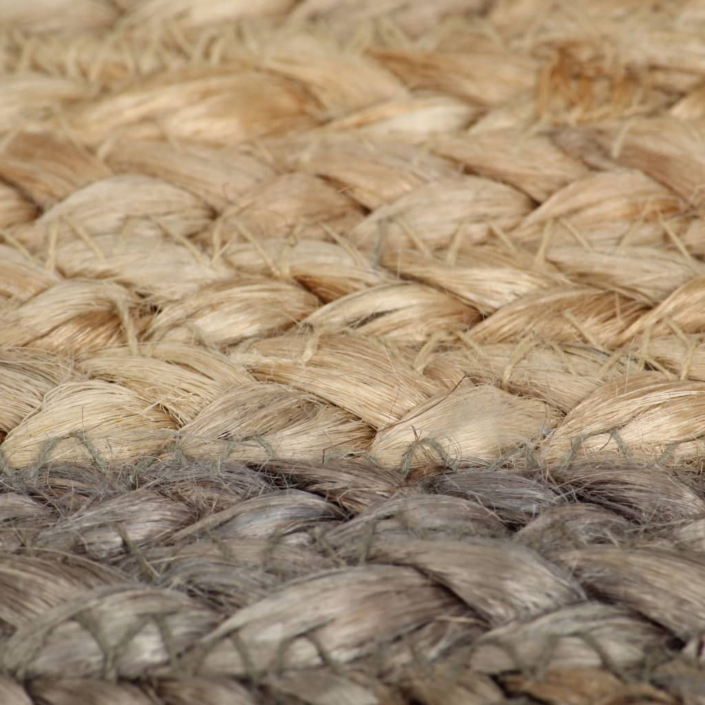 vidaXL Teppich Handgefertigt Jute mit Grauem Rand 90 cm