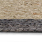 vidaXL Teppich Handgefertigt Jute mit Dunkelgrauem Rand 90 cm