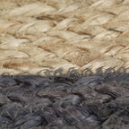 vidaXL Teppich Handgefertigt Jute mit Dunkelgrauem Rand 90 cm