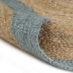 vidaXL Teppich Handgefertigt Jute mit Olivgrünem Rand 90 cm
