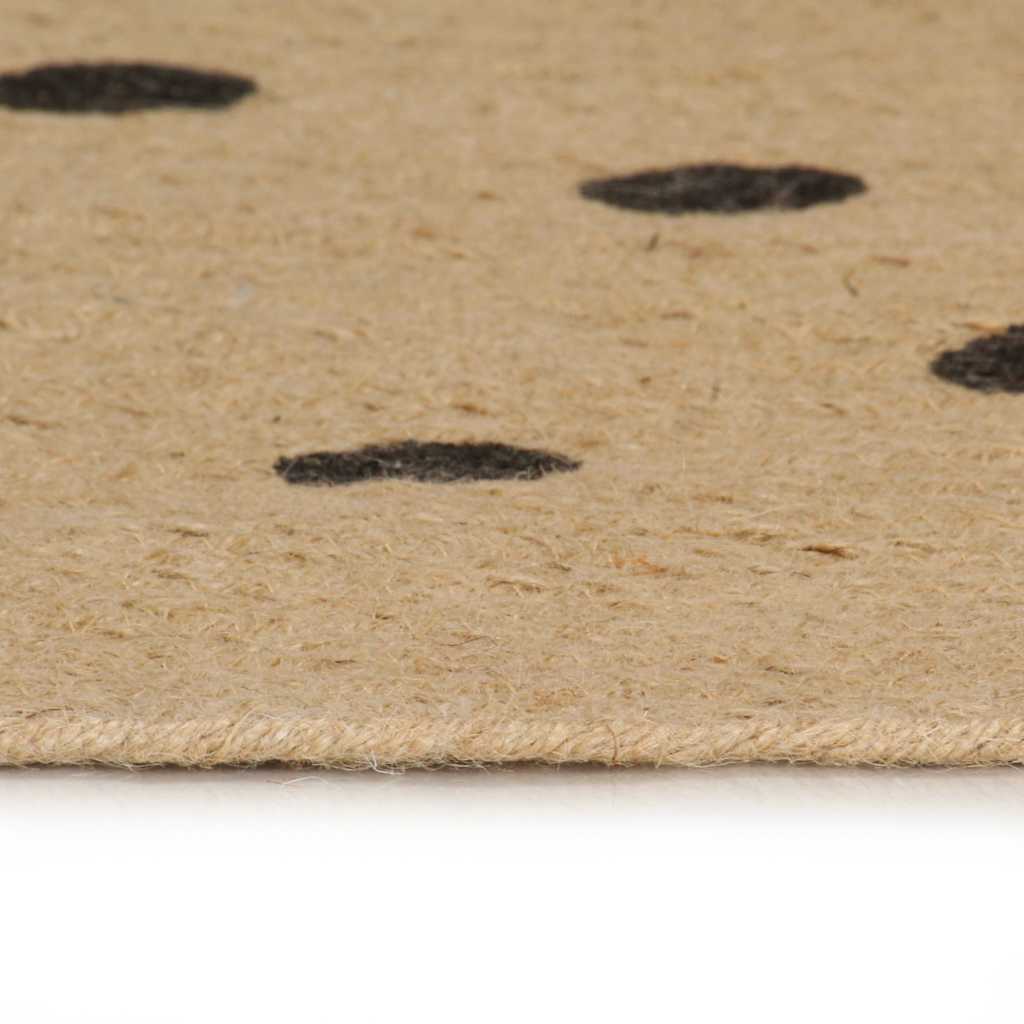 vidaXL Teppich Handgefertigt Jute mit Punktmuster 90 cm