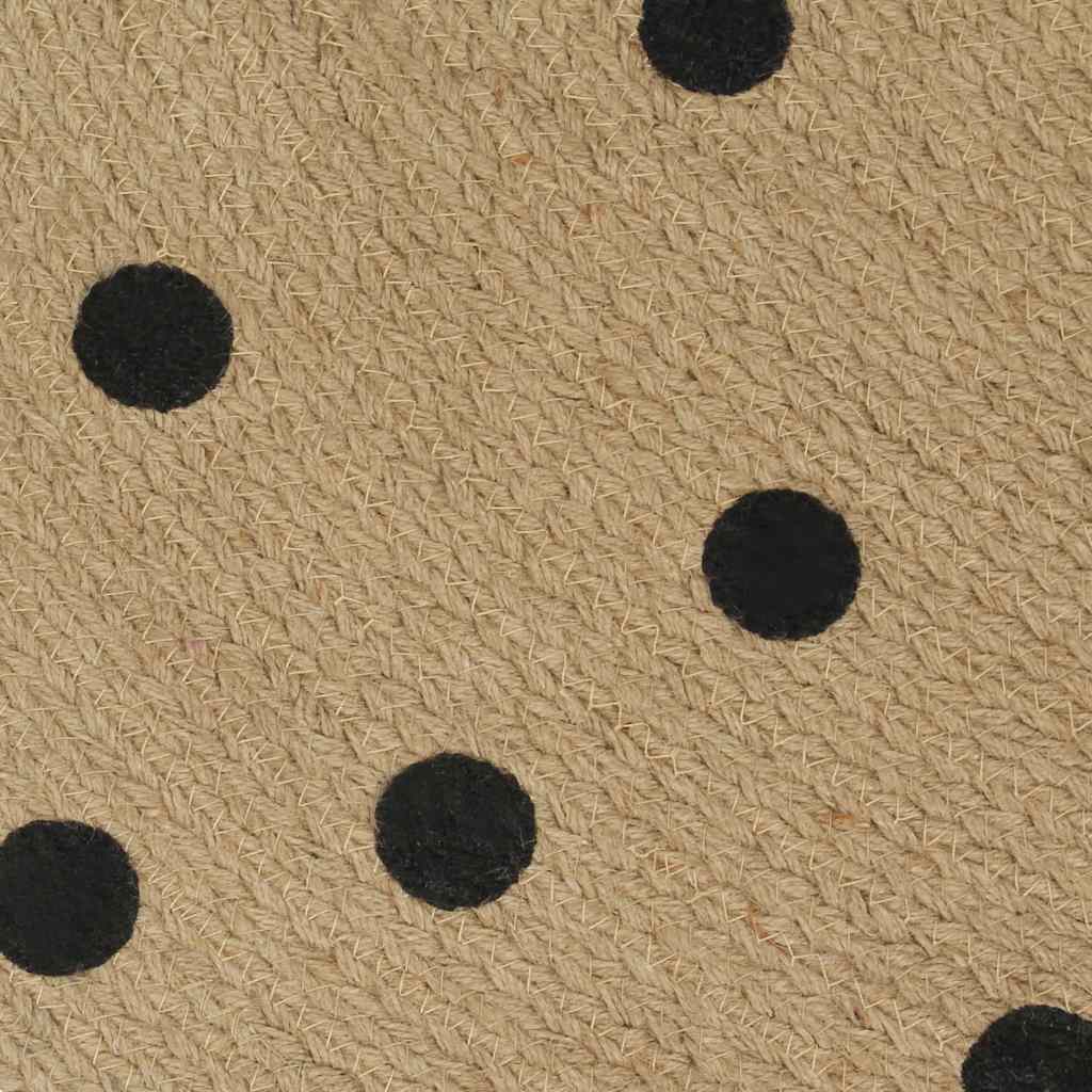 vidaXL Teppich Handgefertigt Jute mit Punktmuster 90 cm