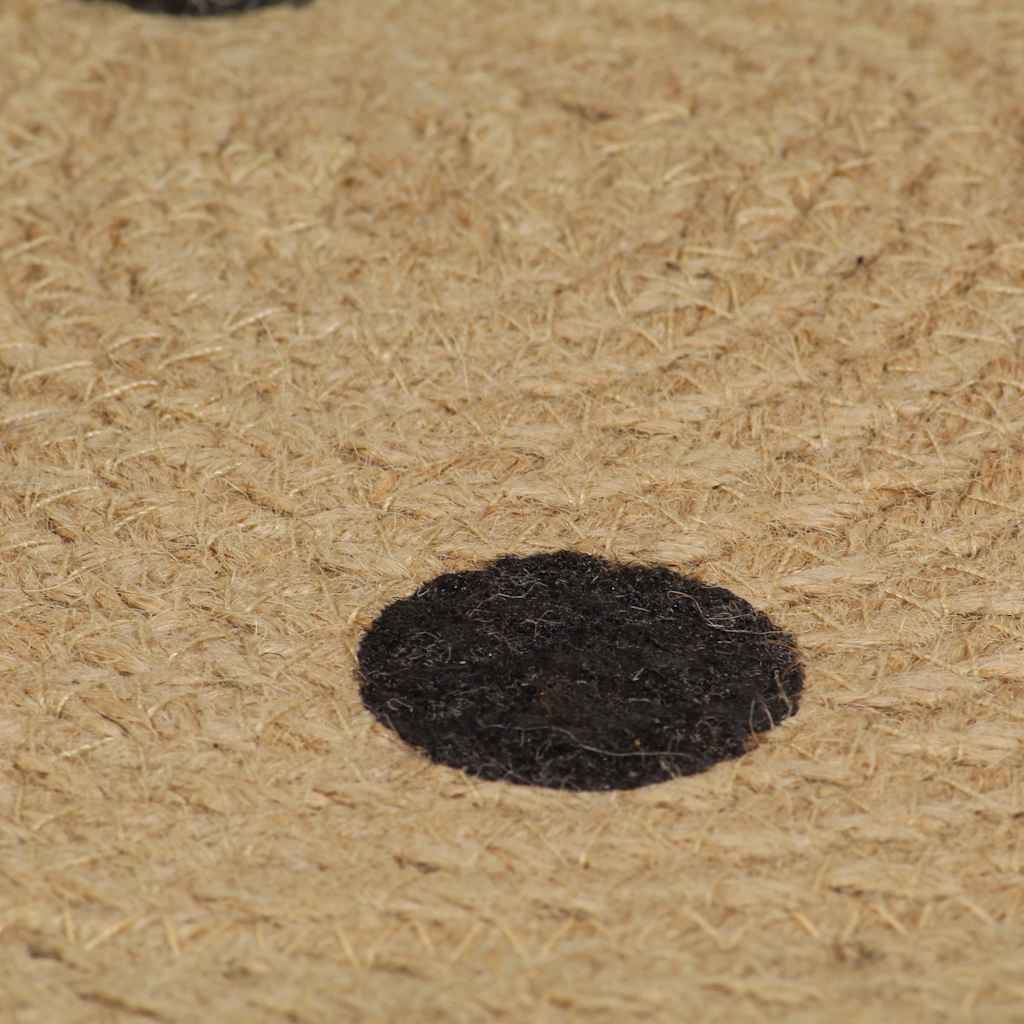 vidaXL Teppich Handgefertigt Jute mit Punktmuster 90 cm