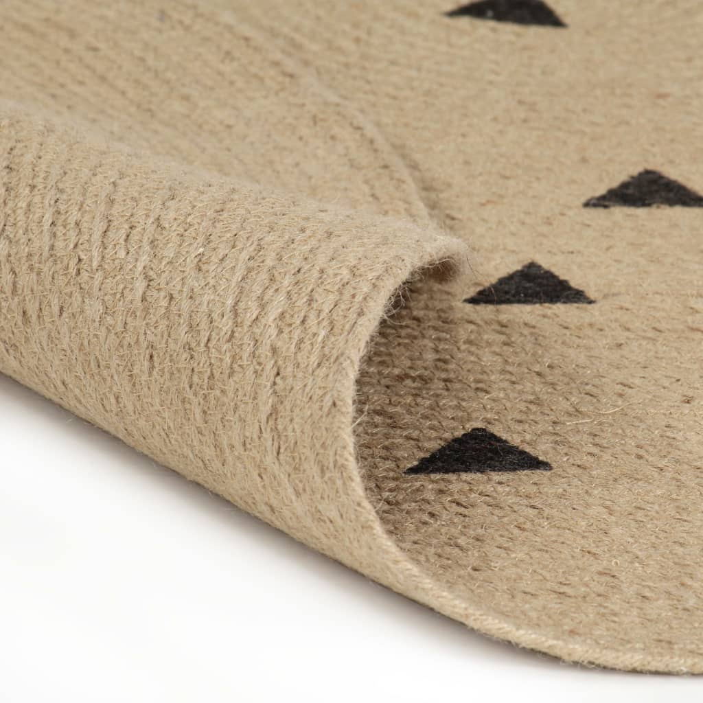 vidaXL Teppich Handgefertigt Jute mit Dreiecksmuster 90 cm