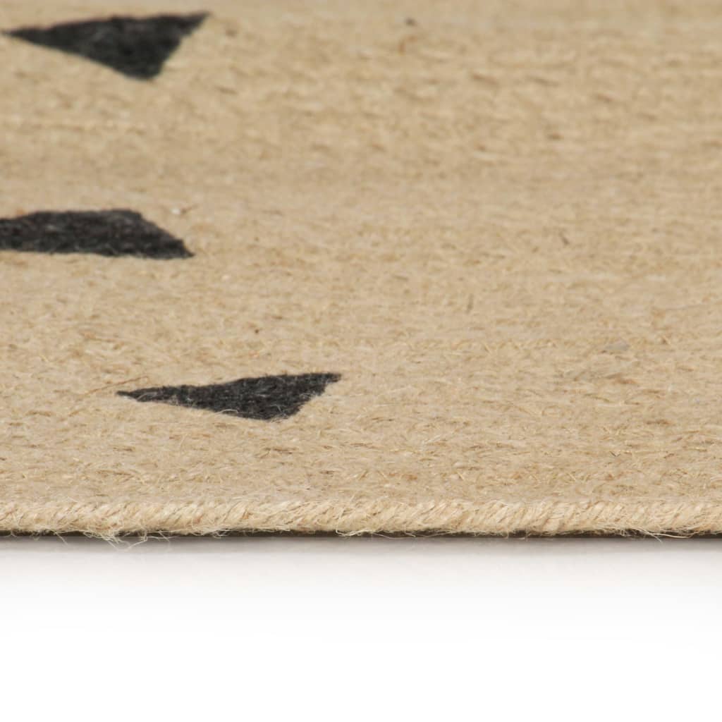 vidaXL Teppich Handgefertigt Jute mit Dreiecksmuster 90 cm