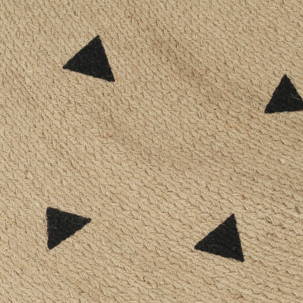 vidaXL Teppich Handgefertigt Jute mit Dreiecksmuster 90 cm
