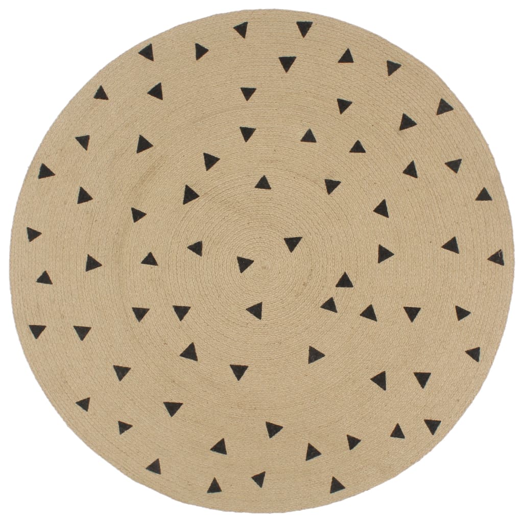 vidaXL Teppich Handgefertigt Jute mit Dreiecksmuster 90 cm