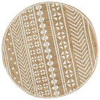 vidaXL Teppich Handgefertigt Jute Weißer Druck 90 cm