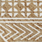 vidaXL Teppich Handgefertigt Jute mit weißem Aufdruck 150 cm