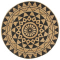 vidaXL Teppich Handgefertigt Jute Schwarzer Druck 90 cm