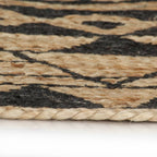 vidaXL Teppich Handgefertigt Jute mit Schwarzem Aufdruck 150 cm