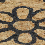 vidaXL Teppich Handgefertigt Jute mit Dunkelblauem Aufdruck 90 cm
