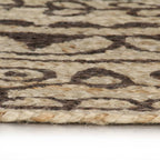 vidaXL Teppich Handgefertigt Jute mit Dunkelbraunem Aufdruck 90 cm
