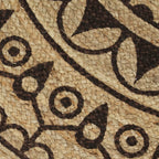vidaXL Teppich Handgefertigt Jute mit Dunkelbraunem Aufdruck 90 cm