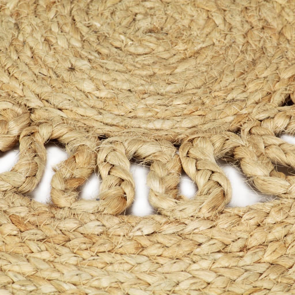 vidaXL Teppich Handgefertigt Jute Geflochten 90 cm