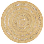 vidaXL Teppich Handgefertigt Geflochten Jute 150 cm