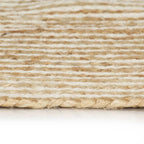 vidaXL Teppich Handgefertigt Jute mit Spiralen-Design Weiß 90 cm