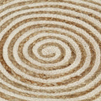 vidaXL Teppich Handgefertigt Jute mit Spiralen-Design Weiß 90 cm