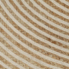 vidaXL Teppich Handgefertigt Jute mit Spiralen-Design Weiß 90 cm