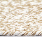 vidaXL Teppich Handgefertigt Jute Weiß und Natur 90 cm