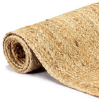 vidaXL Teppich Handgefertigt Jute Natur 80x160 cm