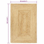 vidaXL Teppich Handgefertigt Jute Natur 80x160 cm