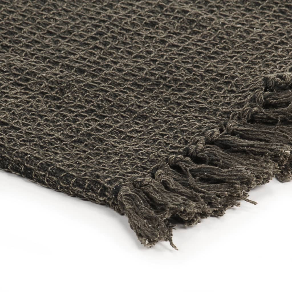 vidaXL Überwurf Baumwolle 125x150 cm Anthrazit/Braun