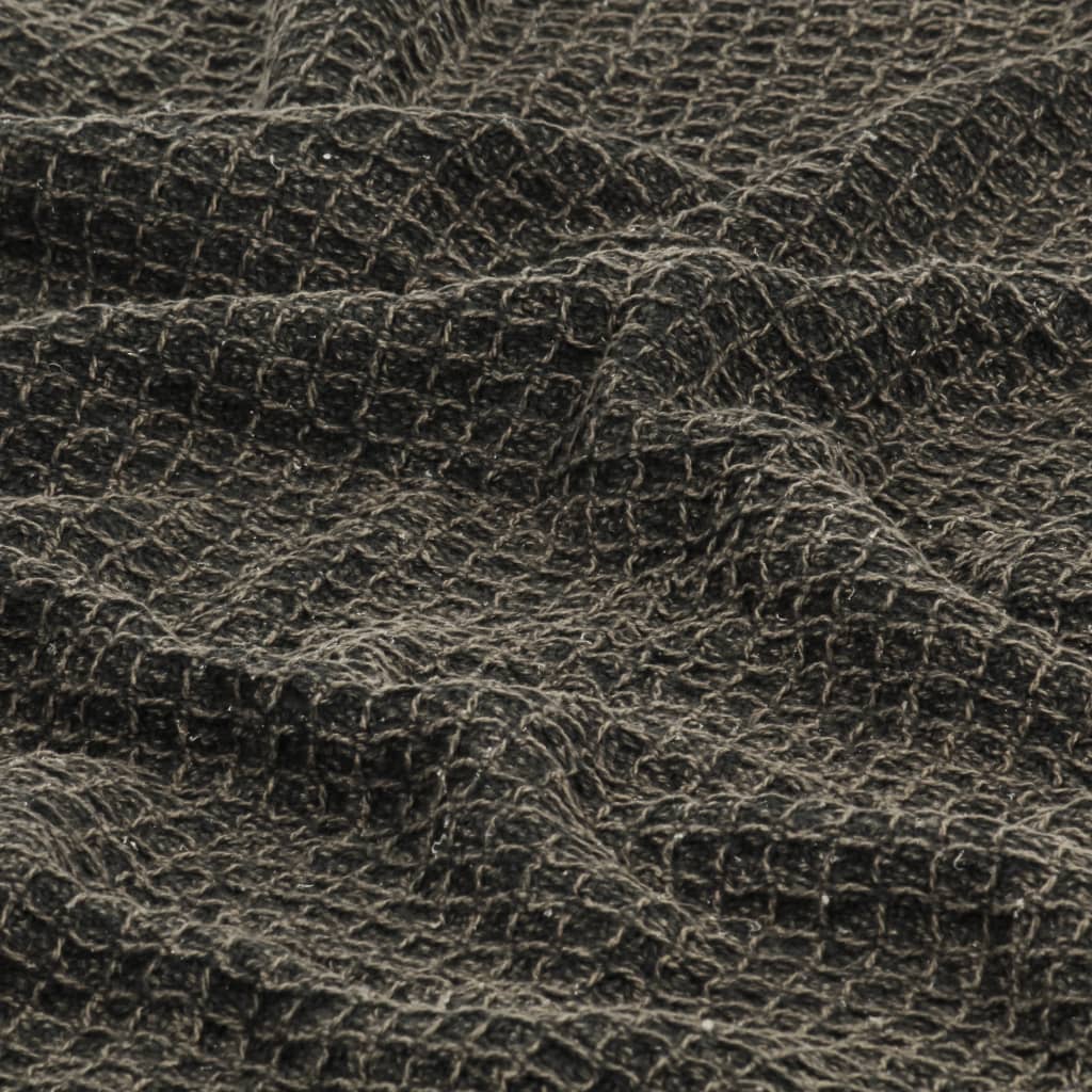 vidaXL Überwurf Baumwolle 125x150 cm Anthrazit/Braun