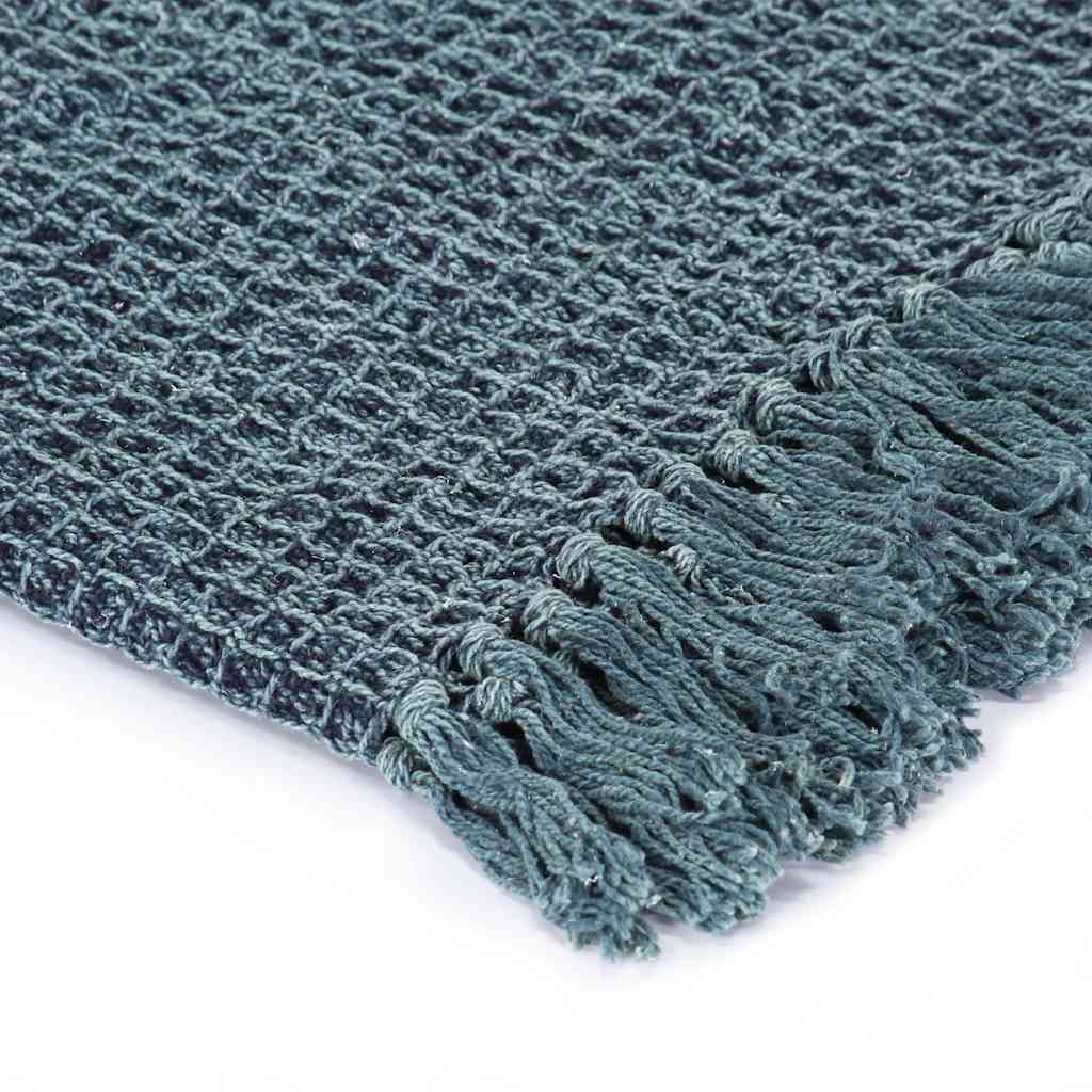 vidaXL Überwurf Baumwolle 125x150 cm Indigoblau