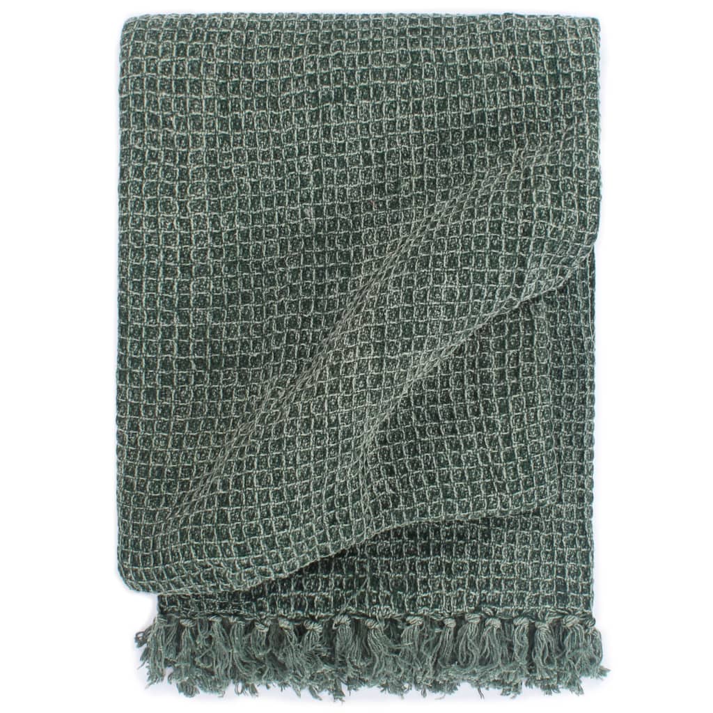 vidaXL Überwurf Baumwolle 125x150 cm Anthrazit/Braun