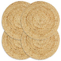 vidaXL Tischsets 4 Stk. Natur 38 cm Rund Jute