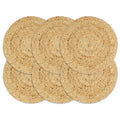 vidaXL Tischsets 6 Stk. Natur 38 cm Rund Jute