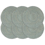 vidaXL Tischsets 6 Stk. Uni Olivgrün 38 cm Rund Jute