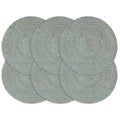vidaXL Tischsets 6 Stk. Uni Olivgrün 38 cm Rund Jute