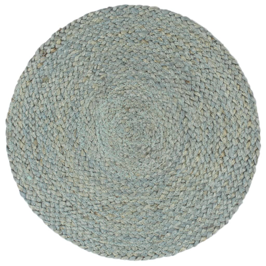 vidaXL Tischsets 6 Stk. Uni Olivgrün 38 cm Rund Jute