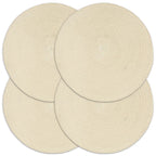 vidaXL Tischsets 4 Stk. Natur 38 cm Rund Baumwolle