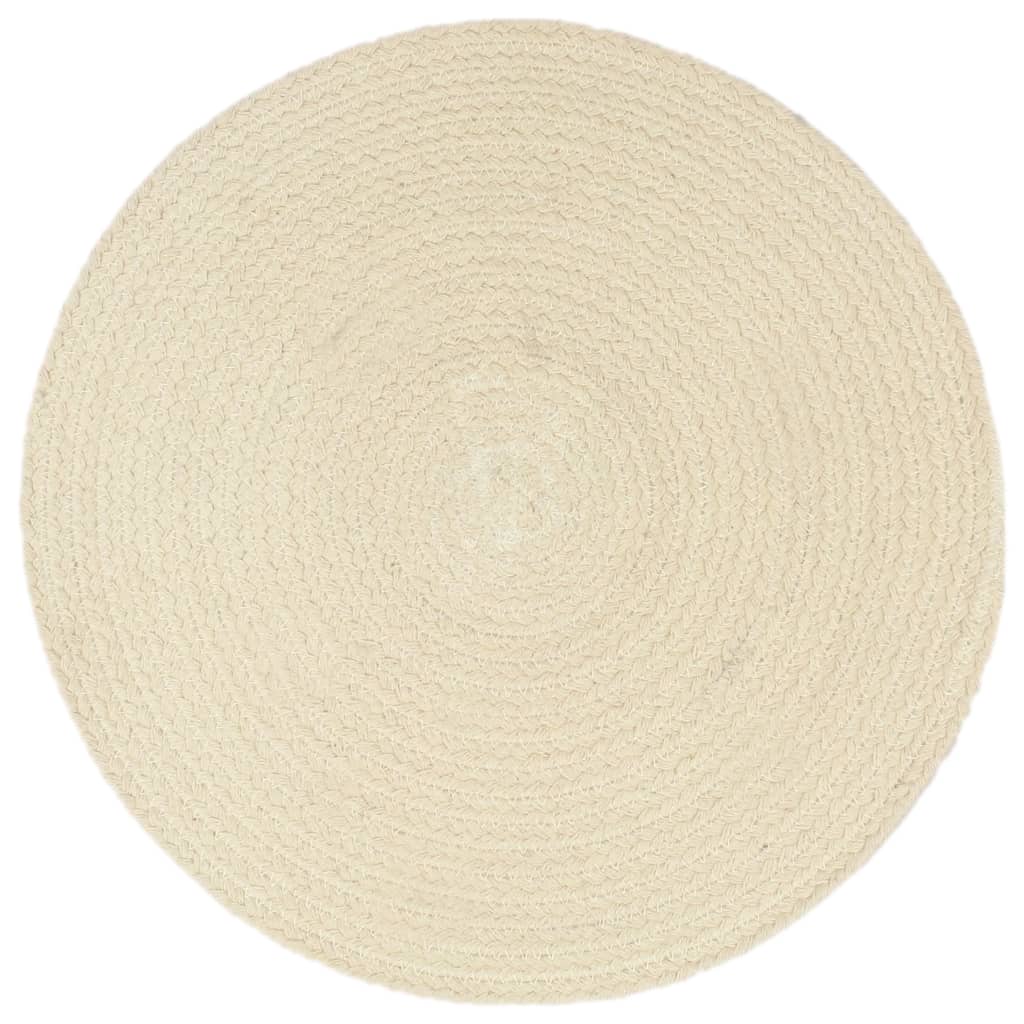 vidaXL Tischsets 4 Stk. Natur 38 cm Rund Baumwolle