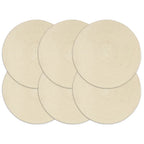 vidaXL Tischsets 6 Stk. Natur 38 cm Rund Baumwolle