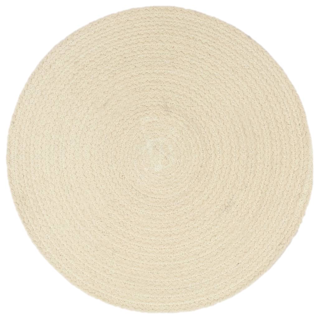 vidaXL Tischsets 6 Stk. Natur 38 cm Rund Baumwolle